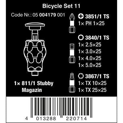 Wera Tools Bicycle Set 11 Kraftform Kompakt Stubby Screwdriver Set 7pcs