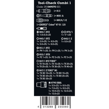 Wera Tools Tool Check Combi 1, 40 Pieces