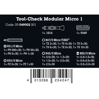 Wera Tools Tool-Check Modular Micro 1, 21 Pieces