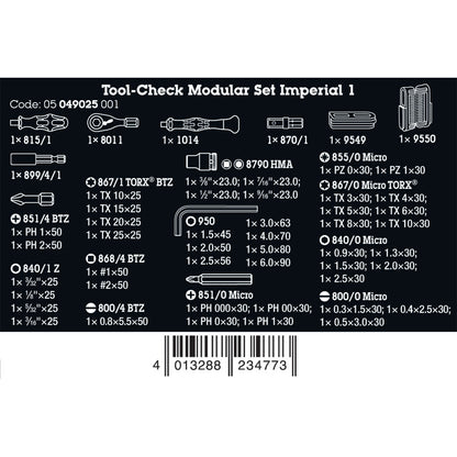 Wera Tools Tool-Check Modular Set Imperial, 50 Pieces