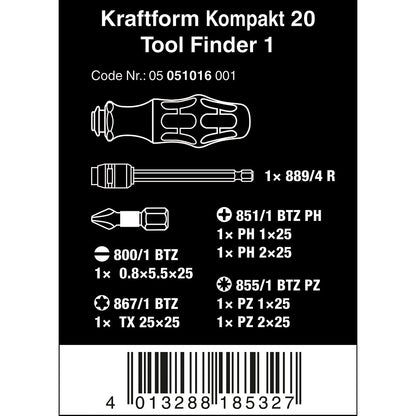 Wera Tools Kraftform Kompakt 20 Tool Finder 1 with pouch