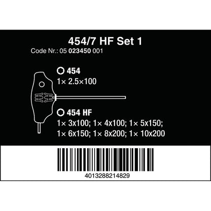Wera Tools 454/7 HF Screwdriver Set T-Handle Screwdrivers Hex-Plus