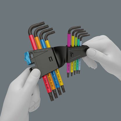 Wera Tools 967/9 TX Multicolour HF 1 L-key Set With Holding Function