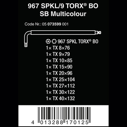 Wera Tools 967 SPKL/9 SB Torx BO Multi BlackLaser L-Keys