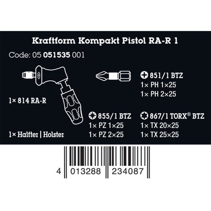 Wera Tools Kraftform Kompakt Ratchet Pistol R1, 7 Pieces