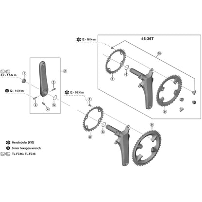 Shimano Ultegra FC-08 left hand crank arm, 175 mm