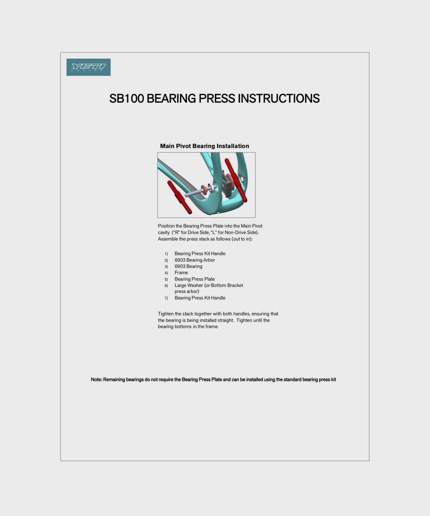 Yeti Bearing Press Tool
