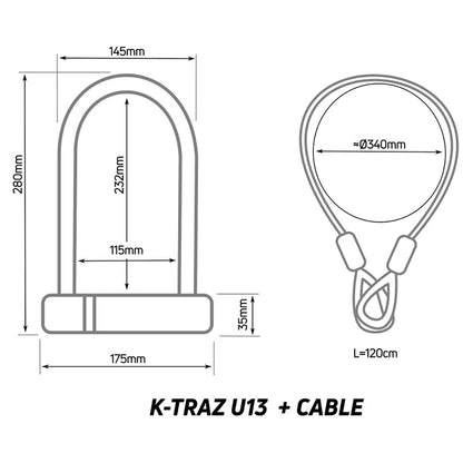 Zefal K-Traz U13 Cable U-Lock