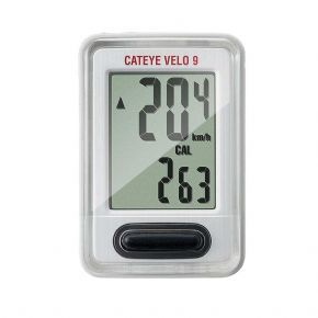 Cateye Velo 9 Wired Cycle Computer - Now featuring calorie consumption and a carbon offset measurement