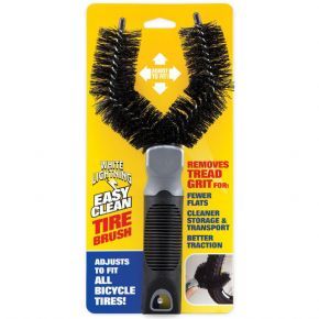 White Lightning Tyre Brush - Removes tread grit for fewer flats cleaner storage and transport and better traction