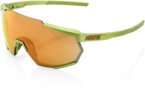 Image of 100% Racetrap Sunglasses Matt Metallic Viperidae/Bronze Mirror Lens Green/ Bronze Mirror Lens