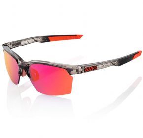 100% Sportcoupe Sunglasses Polished Translucent Crystal Smoke/purple Multi Mirror