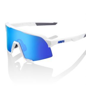 Image of 100&#37; S3 Sunglasses Matt White/hiper Blue Mirror Lens