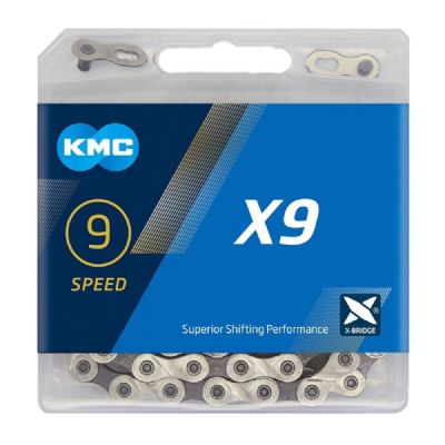 Kmc X9 Silver/ Grey 122l 9 Speed Chain - 