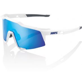 Image of 100&#37; Speedcraft Sunglasses Matt White/hiper® Blue Mirror Lens