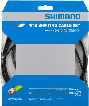 Image of Shimano Mtb Gear Cable (inner/outer) Rear Only Optislick Coated Stainless Steel Inners