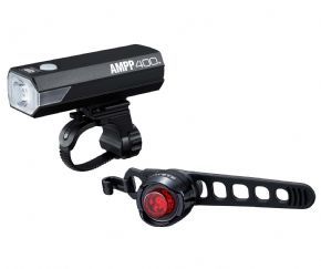 Cateye Ampp 400 Front/orb Rechargeable Rear Light Set - Great for visual information on the move it really does make a difference!