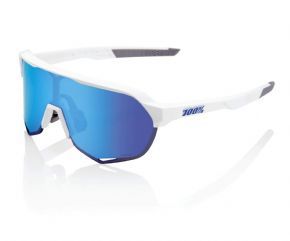 Image of 100&#37; S2 Sunglasses Matte White/hiper Blue Multilayer Mirror Lens