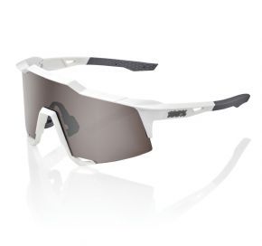 Image of 100&#37; Speedcraft Sunglasses Matte White/hiper Silver Mirror Lens
