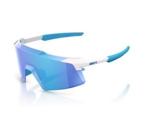 100% Aerocraft Sunglasses Matte White/HiPER Blue Mirror Lens 2024 - 