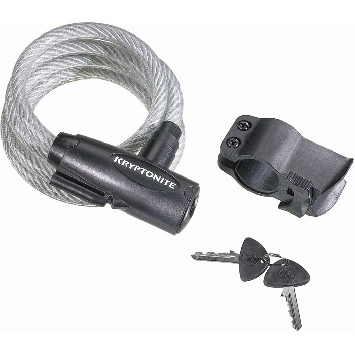 Kryptonite Keeper 1018 Key Cable Coiled With Bracket 10mm X 180 CM £9
