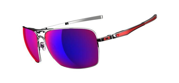 Oakley Plaintiff Squared Sunglasses Polished Chrome/positive Red ...