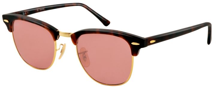 RAY-BAN Clubmaster Sunglasses Rb3016 114515 Matte Red Havana/ Polarised ...