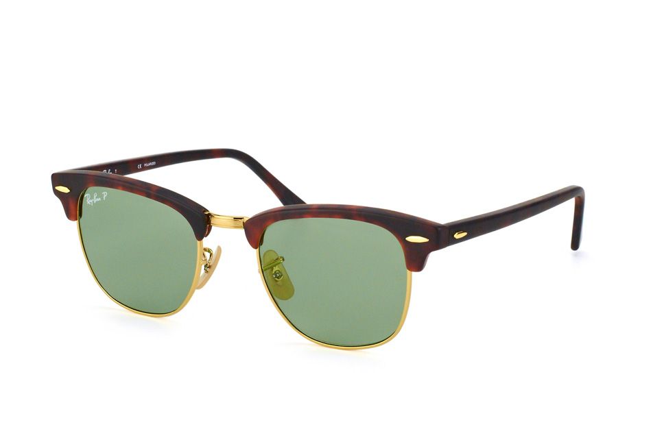 RAY-BAN Clubmaster Sunglasses Rb3016 1145o5 Matte Red Havana/ Polarised