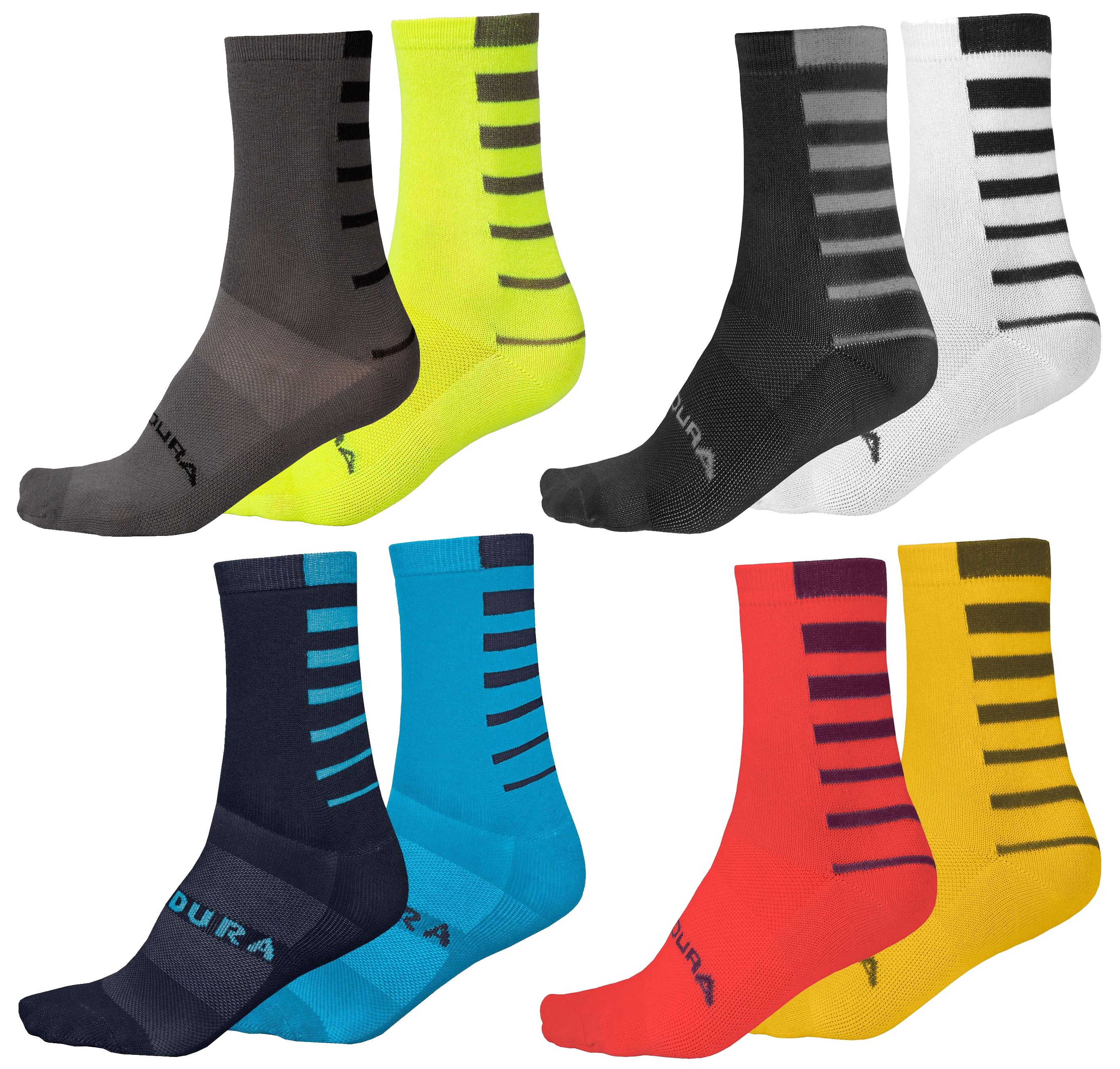 ELECTRIC E1264BE Footwear Socks Long Details about   ENDURA Stripe Coolmax Sock Double Pack 