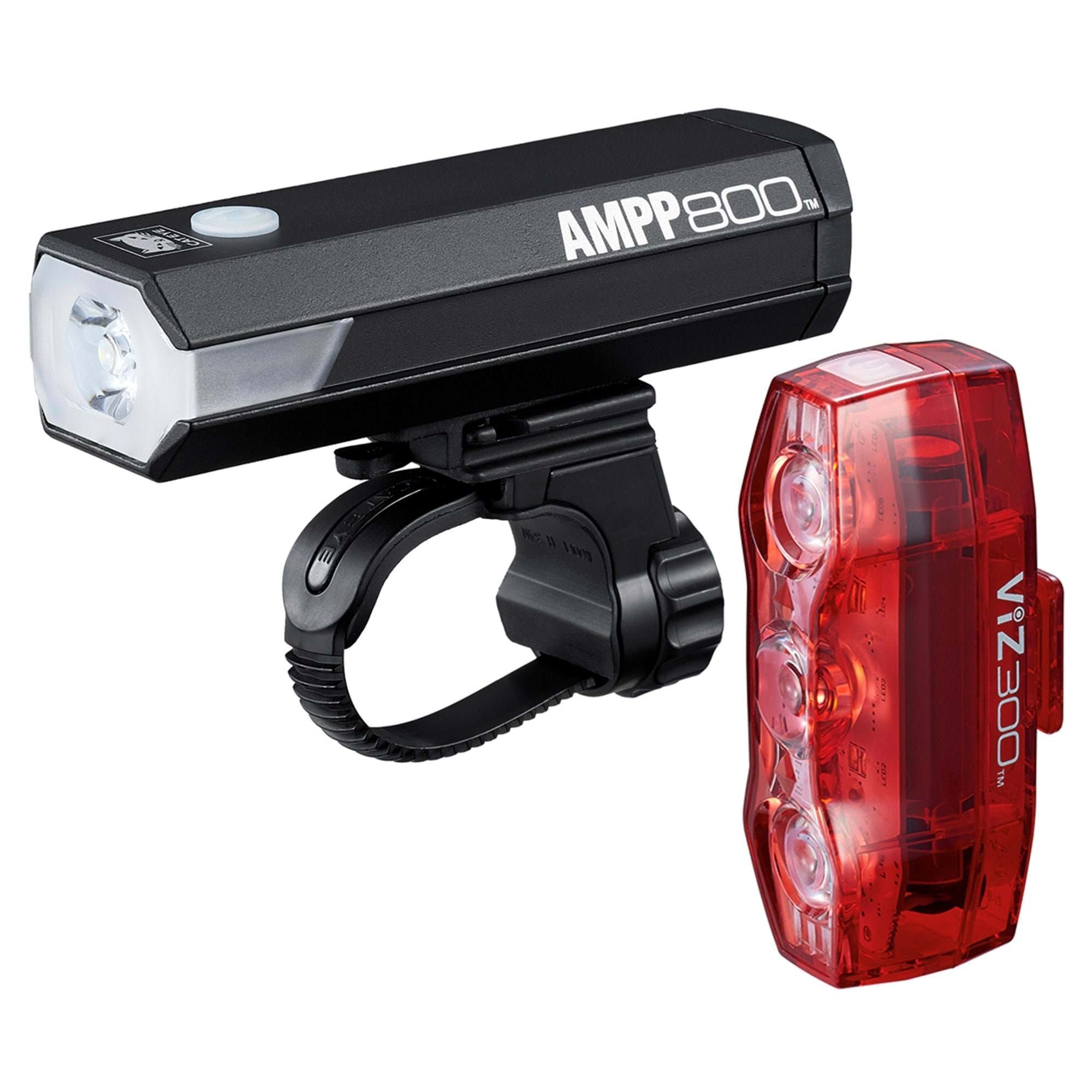 Cateye Ampp 800/Viz 300 road bike lights set
