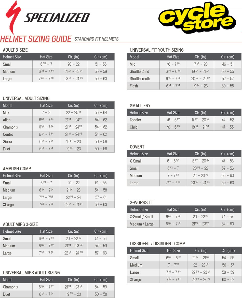 Specialized Mtb Bike Size Chart