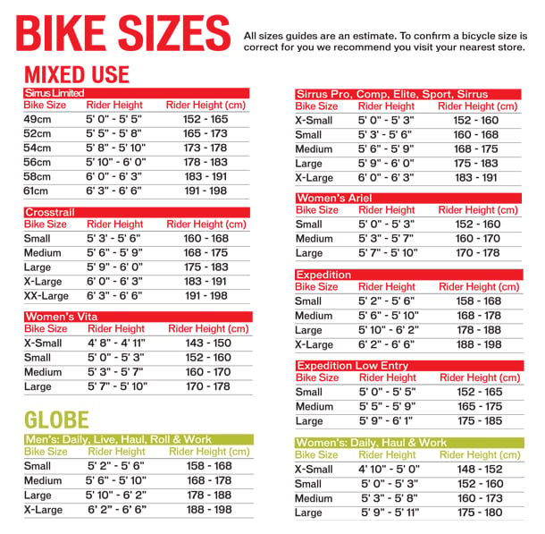 Specialized Womens Bike Size Guide Women And Bike
